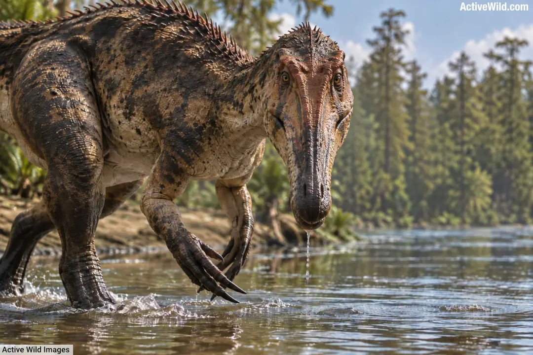 Baryonyx Dinosaur Looking At Camera