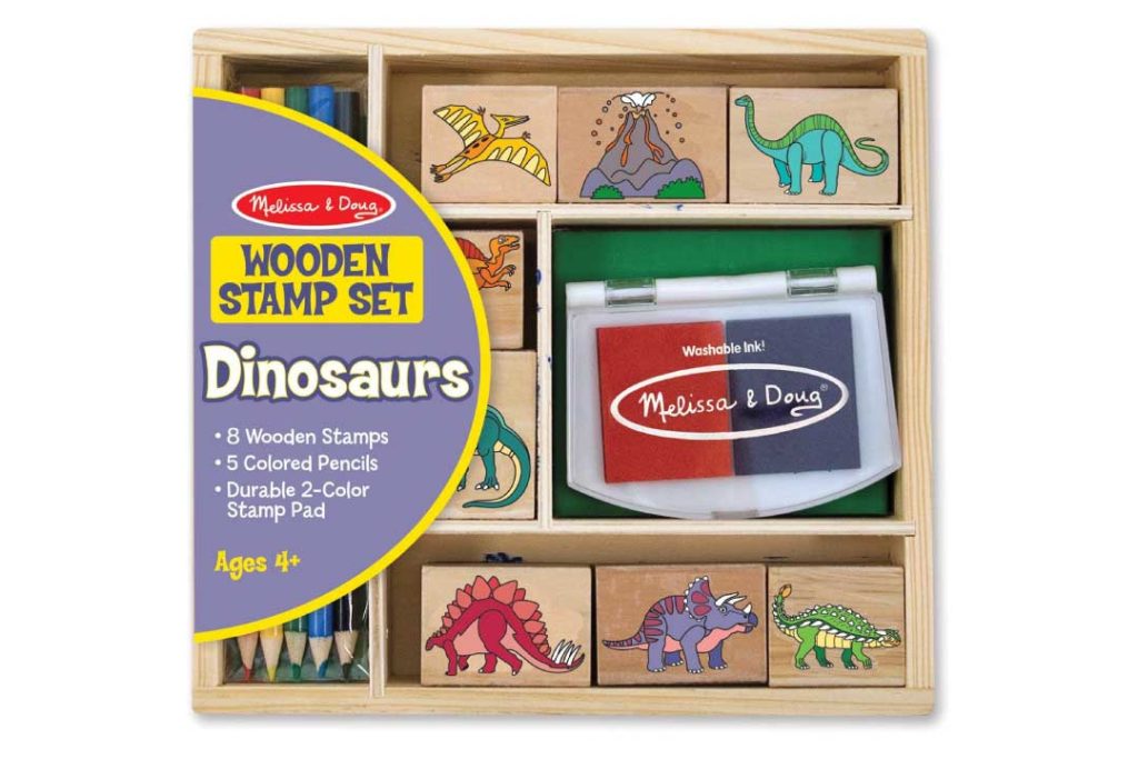 Melissa & Doug Wooden Stamp Set Dinosaurs