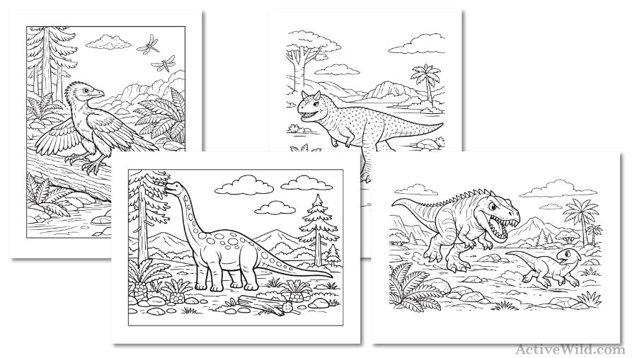 Dinosaur Coloring Pages Examples
