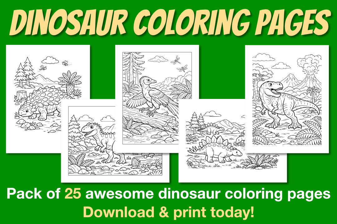 Dinosaur Coloring Pages Featured Image