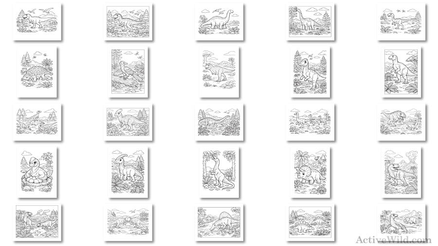Dinosaur Coloring Sheets Examples